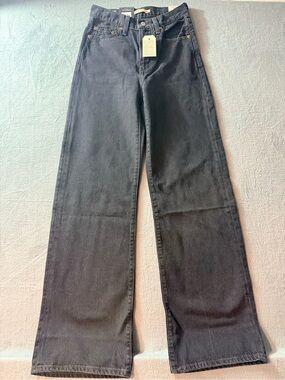 Levi's - Black Ribcage Wide-Leg Jeans
